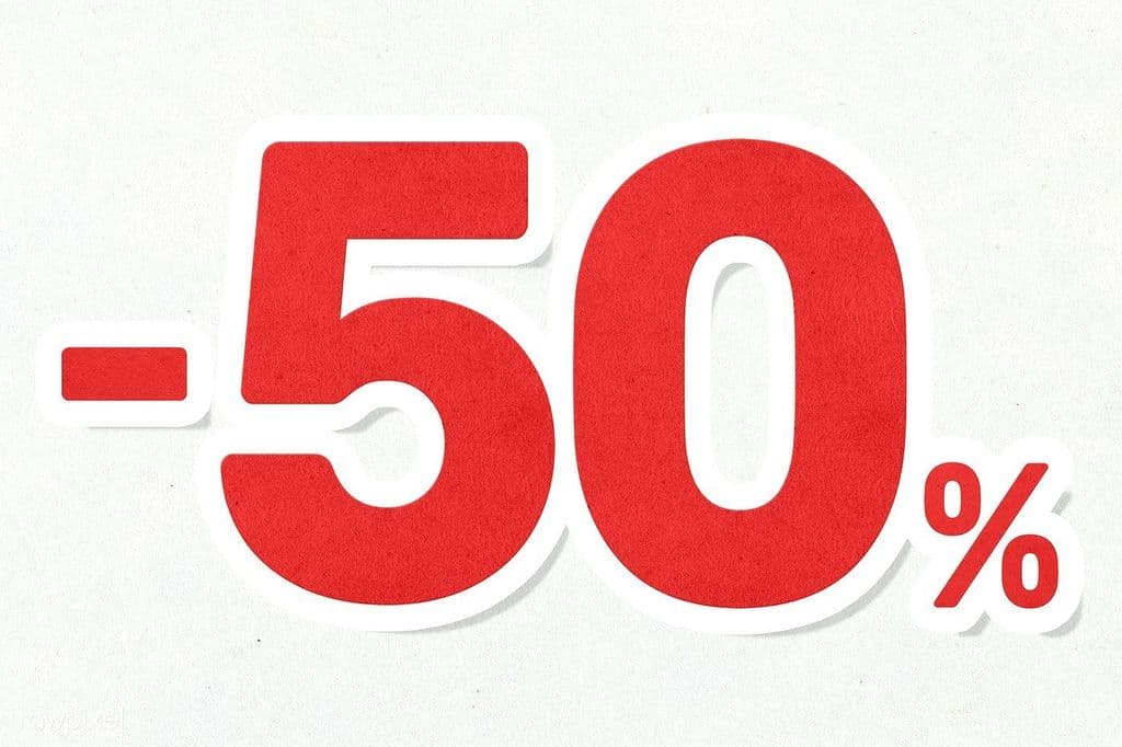 «50% скидка» акция
